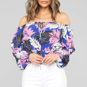Tropic life off the shoulder top
